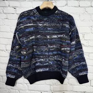 Vintage Coogi‎ Style Far Horizons Australia Sweater L 90s 3D Knit Crewneck Heavy